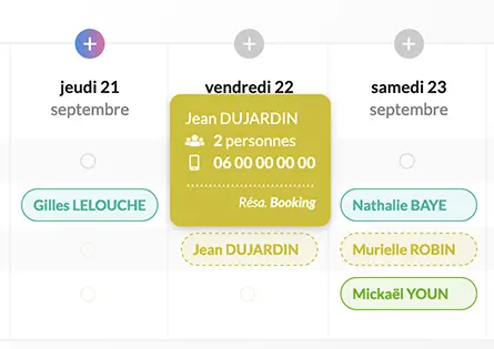 Calendrier de réservation